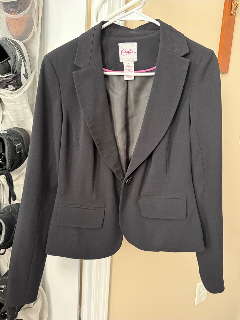 Candie's Black Single-Button Tailored Blazer